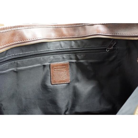 Mulholland Brothers Dark Brown Leather Shopper's Zippered Tote Bag - Picture 14 of 15